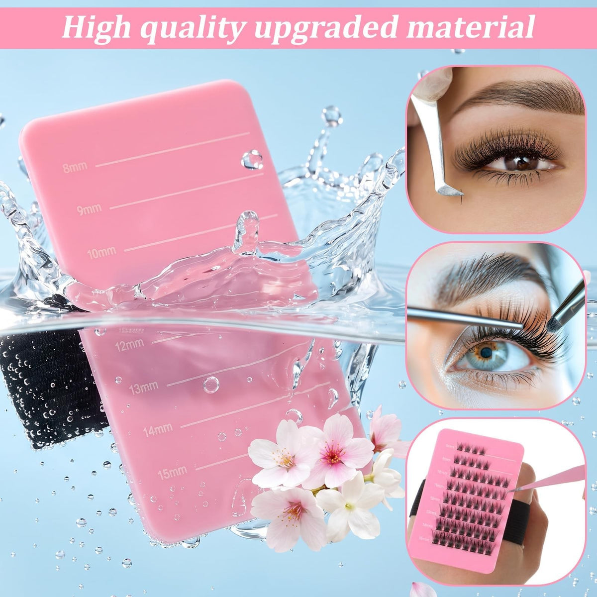 8pcs Lash Tray Hand Plate with Adjustable Wrist Strap for Eyelash Extension