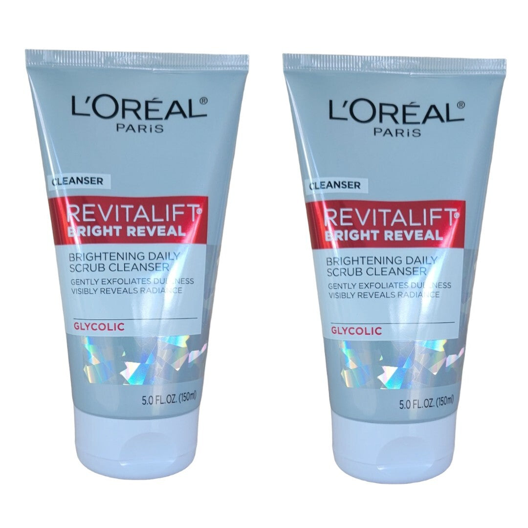 Revitalift Bright Reveal Facial Scrub Cleanser - Brightening Glycolic Exfoliant, 5 oz Set of 2
