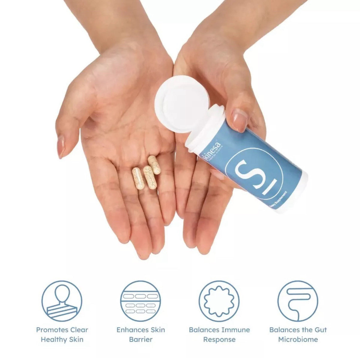 Probiotic Skin Supplement for Healthy Skin - 30 Capsules, Supports Skin Wellness