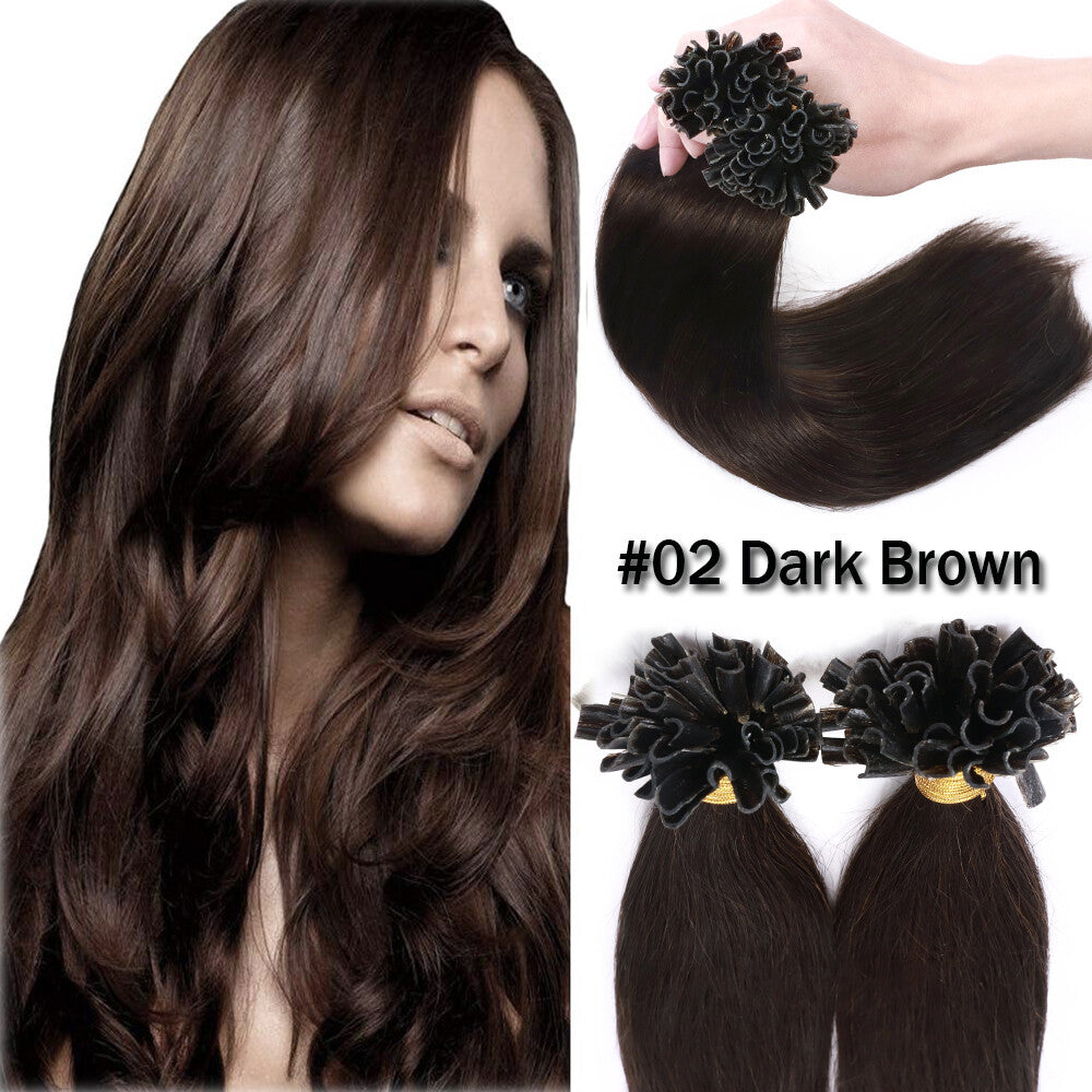 Pre Bonded Keratin Hair Extensions - Human Hair Remy U Tip Thick Strands