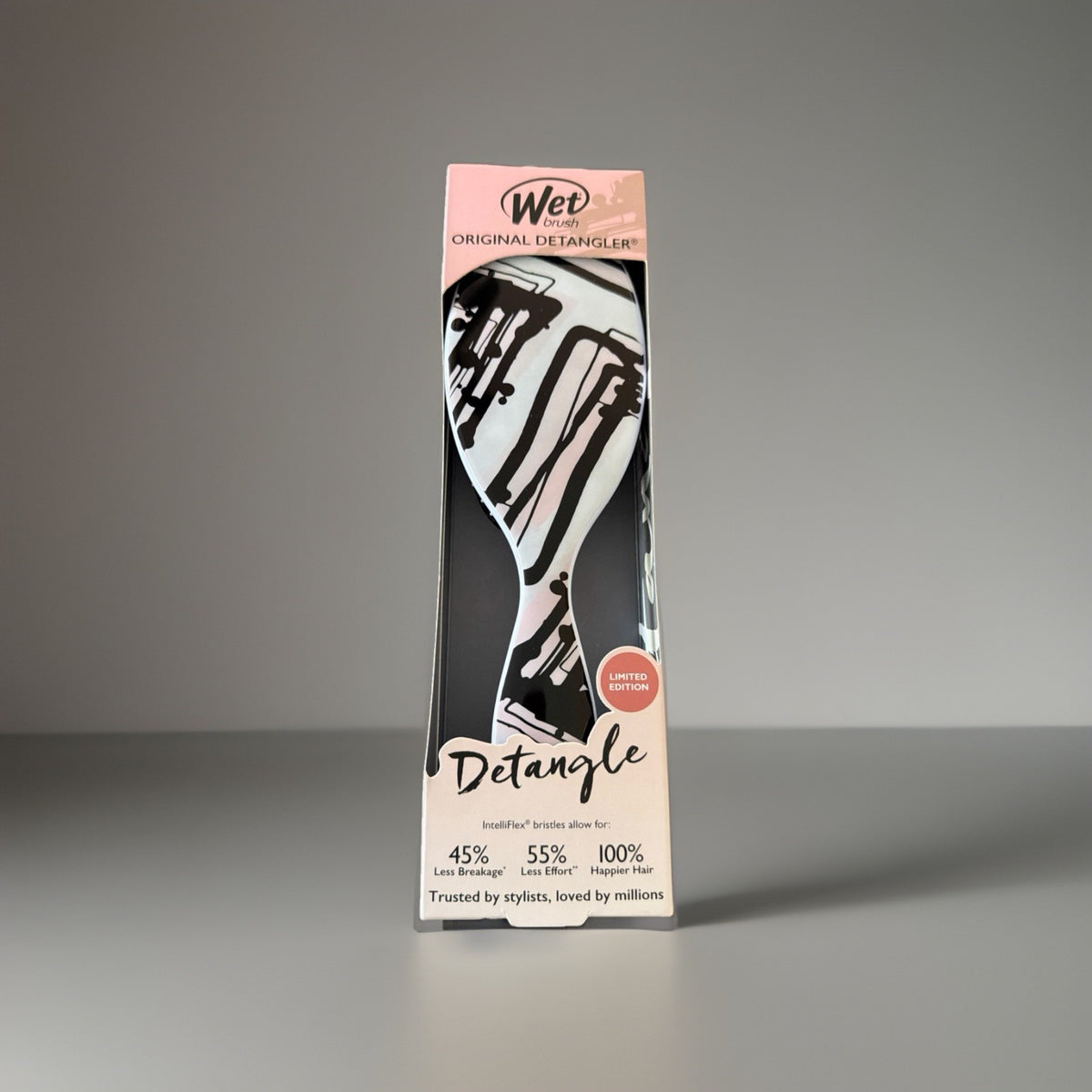 Wet Hair Detangler Brush Black Pink Spatter Limited Edition