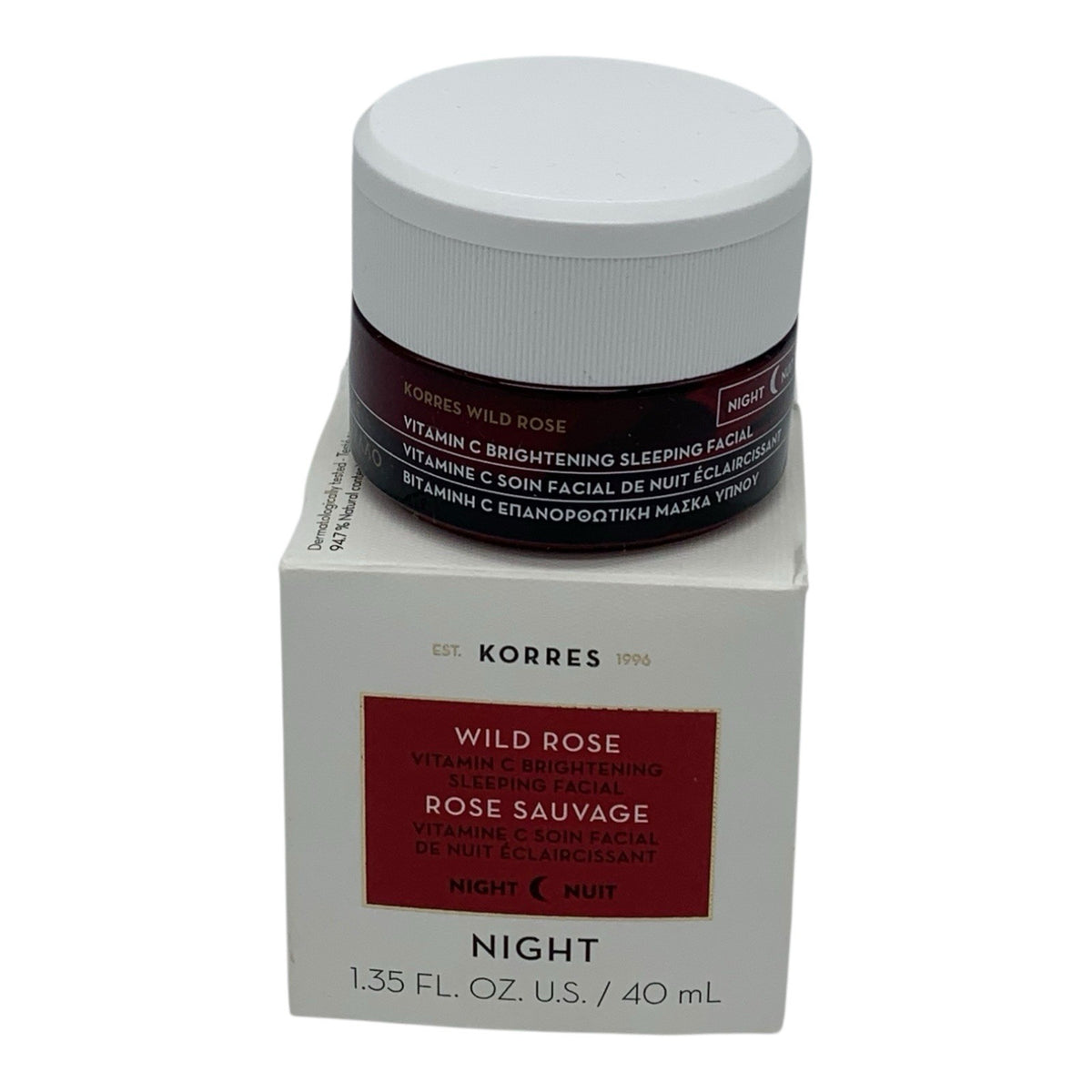 Korres Wild Rose Sauvage Night Cream - 40ML Hydrating Facial Moisturizer