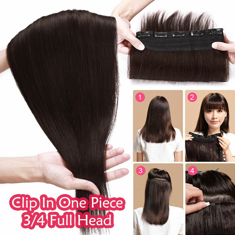 Remy Human Hair Extensions Clip-In Full Head Set - 100% Real Hair