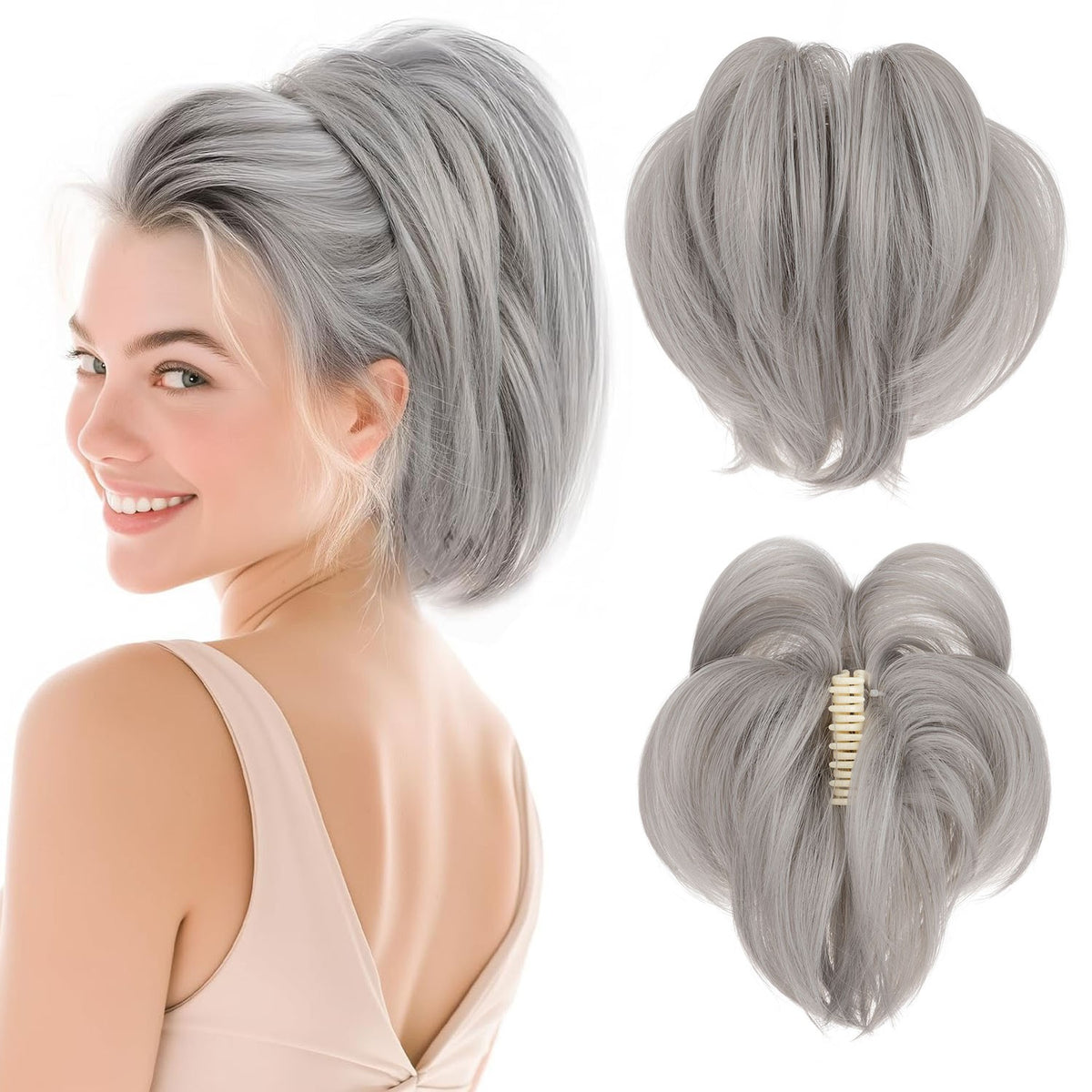 Thick 95G Clip-In Ponytail Hair Extensions - Curly Wavy Natural Look