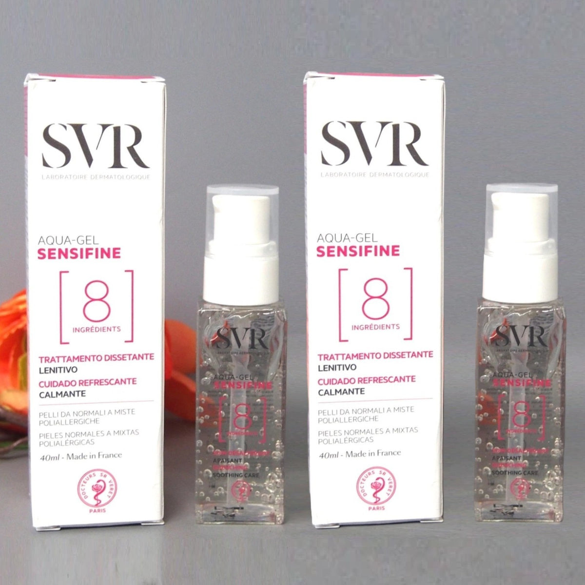 2 PACK SVR Sensifine Aqua-Gel 8 -normal to combo skin- 40ml / 1.4oz