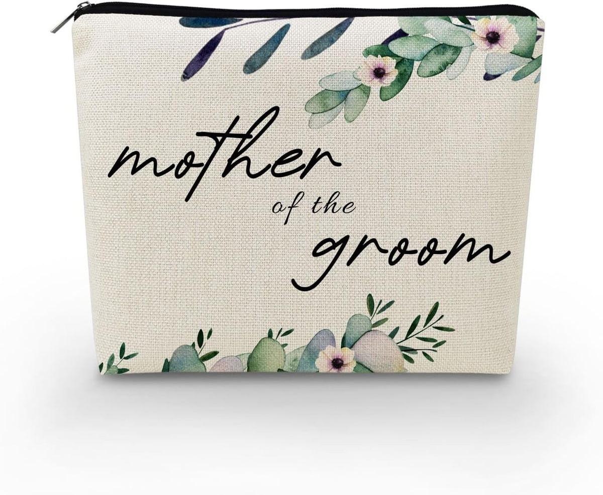 Luxury Mother of the Groom Canvas Cosmetic Bag - Perfect for Gifts and Travel