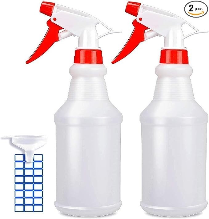 16oz Adjustable Spray Bottles for Cleaning - 2 Pack, Eco-Friendly HDPE