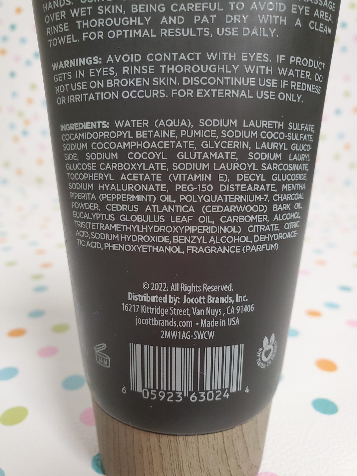 Men's Detox Face Wash with Activated Charcoal - Deep Cleansing & Exfoliating, 6 fl oz