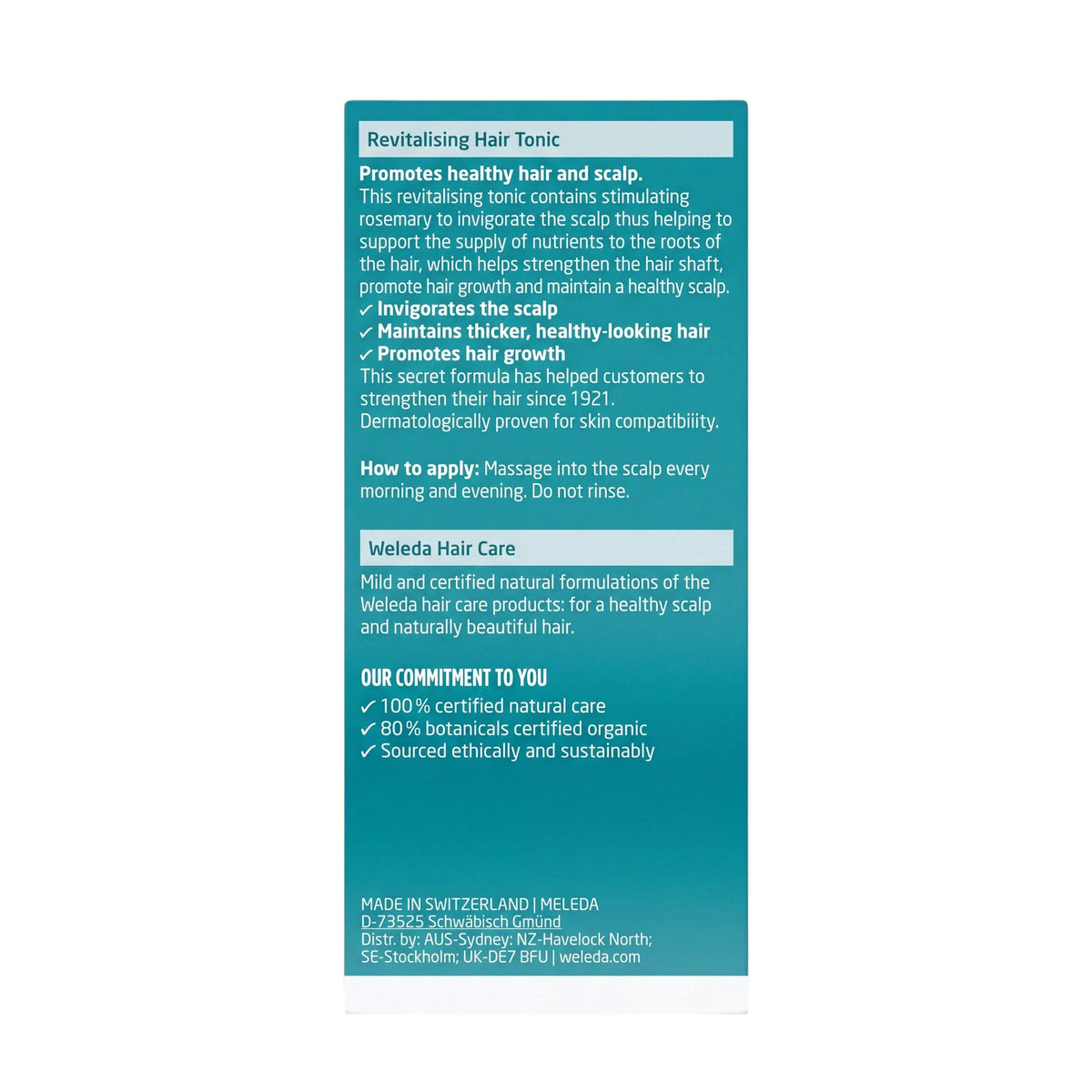 Weleda Revitalising Hair Tonic with Rosemary 100ml