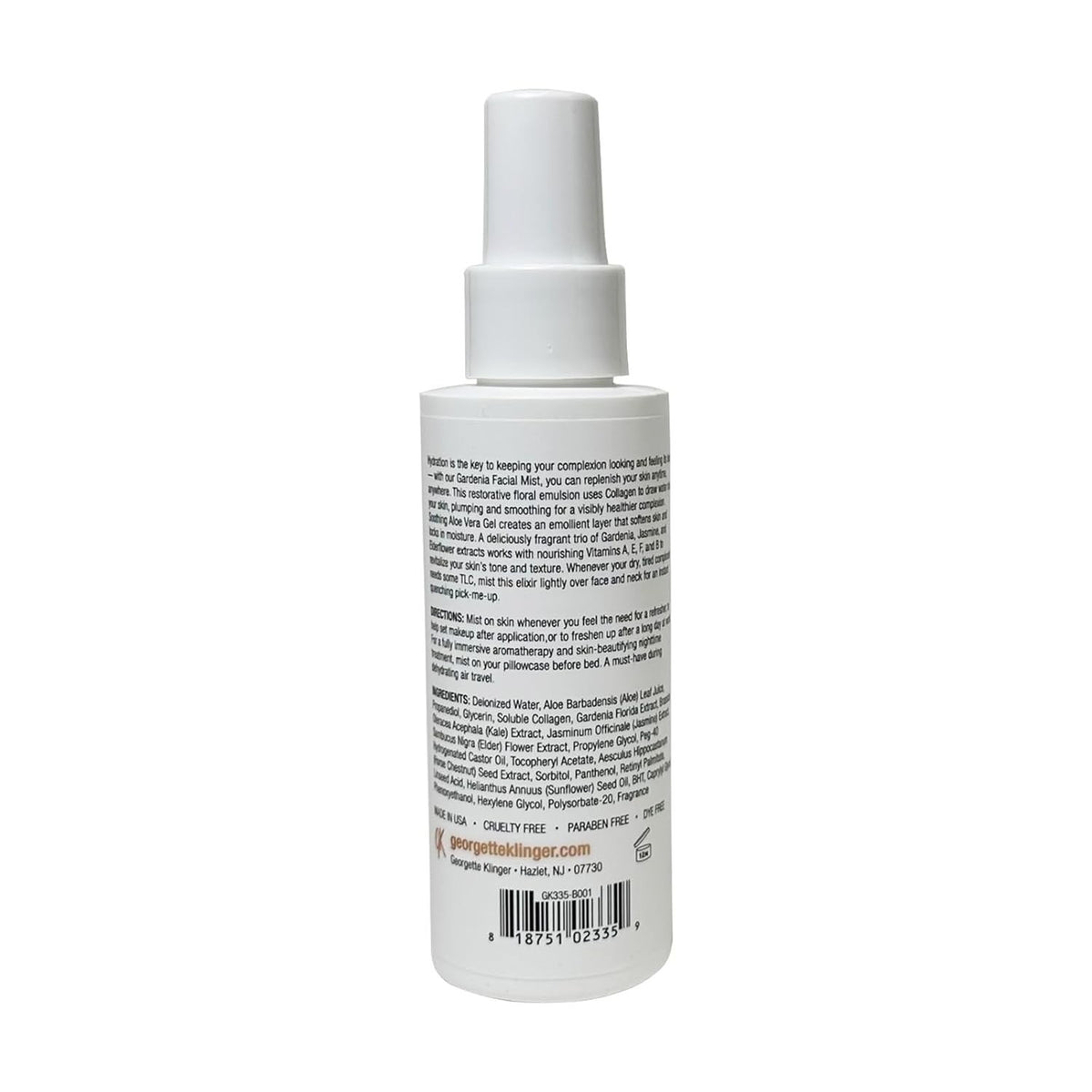 Facial Mist Hydrating Spray with Gardenia Scent for Makeup & Skin Care