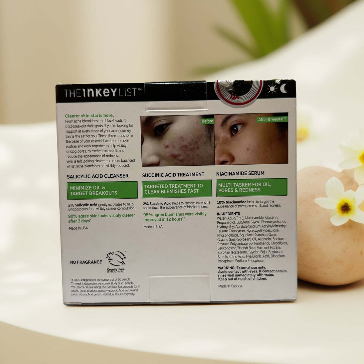 Acne Treatment Set with Salicylic Acid, Niacinamide & Spot Treatment - 3 Full-Size Products