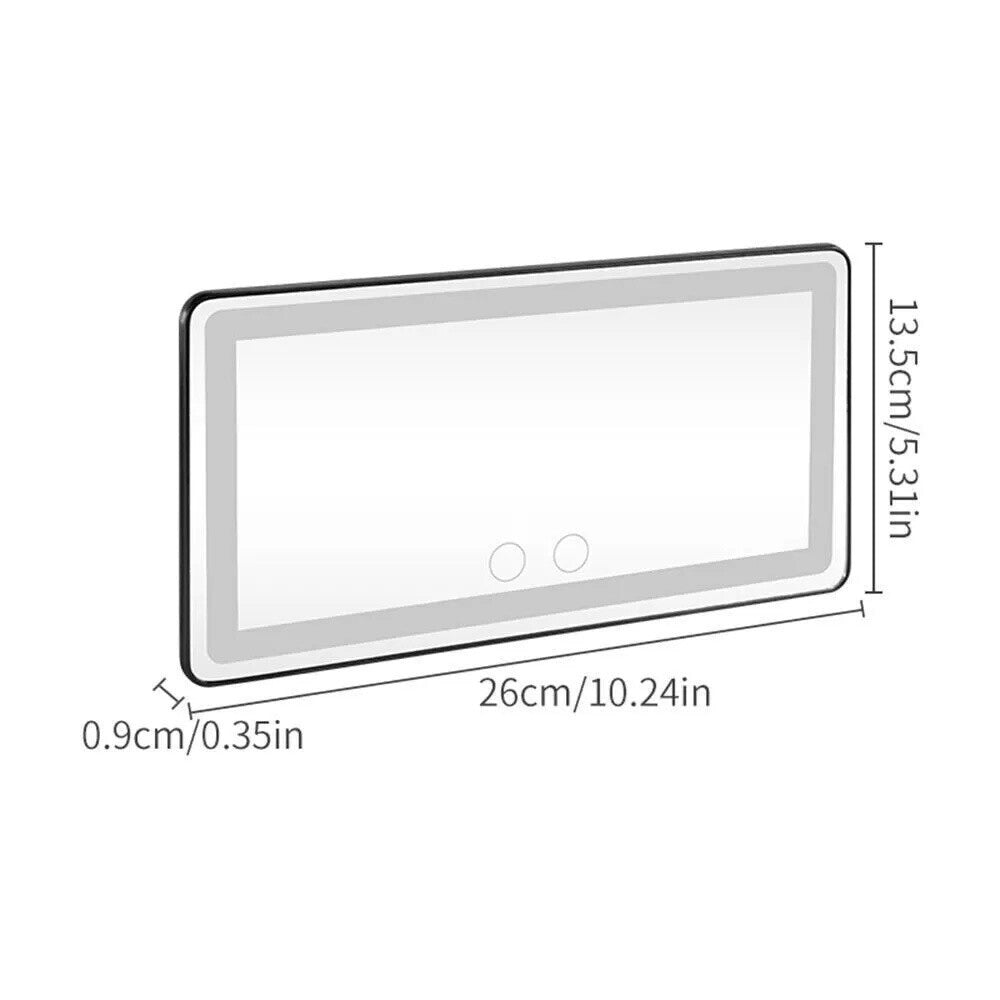 Car Sun Visor LED Vanity Mirror with Touch Control & Rechargeable Battery