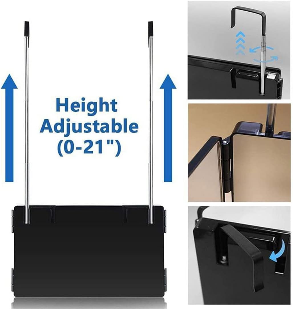 3-Way Hair Cutting Mirror with 5X Magnification and Adjustable Height