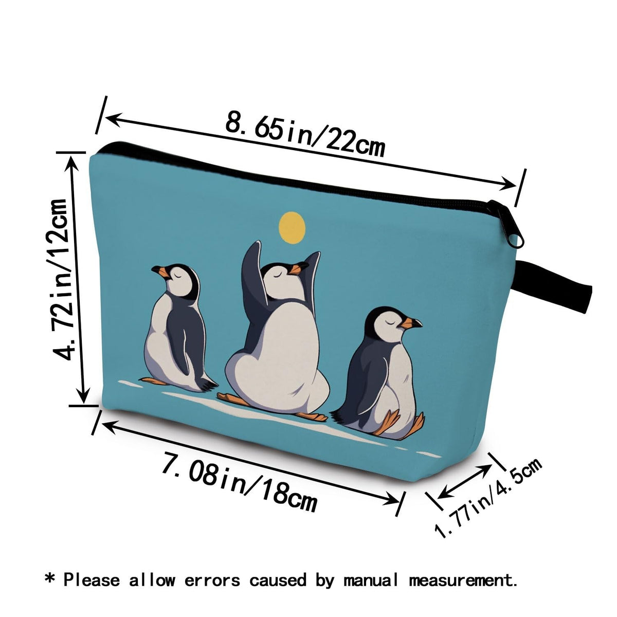 Cute Penguin Makeup Bag Small Organizer with Zipper for Travel & Gifts