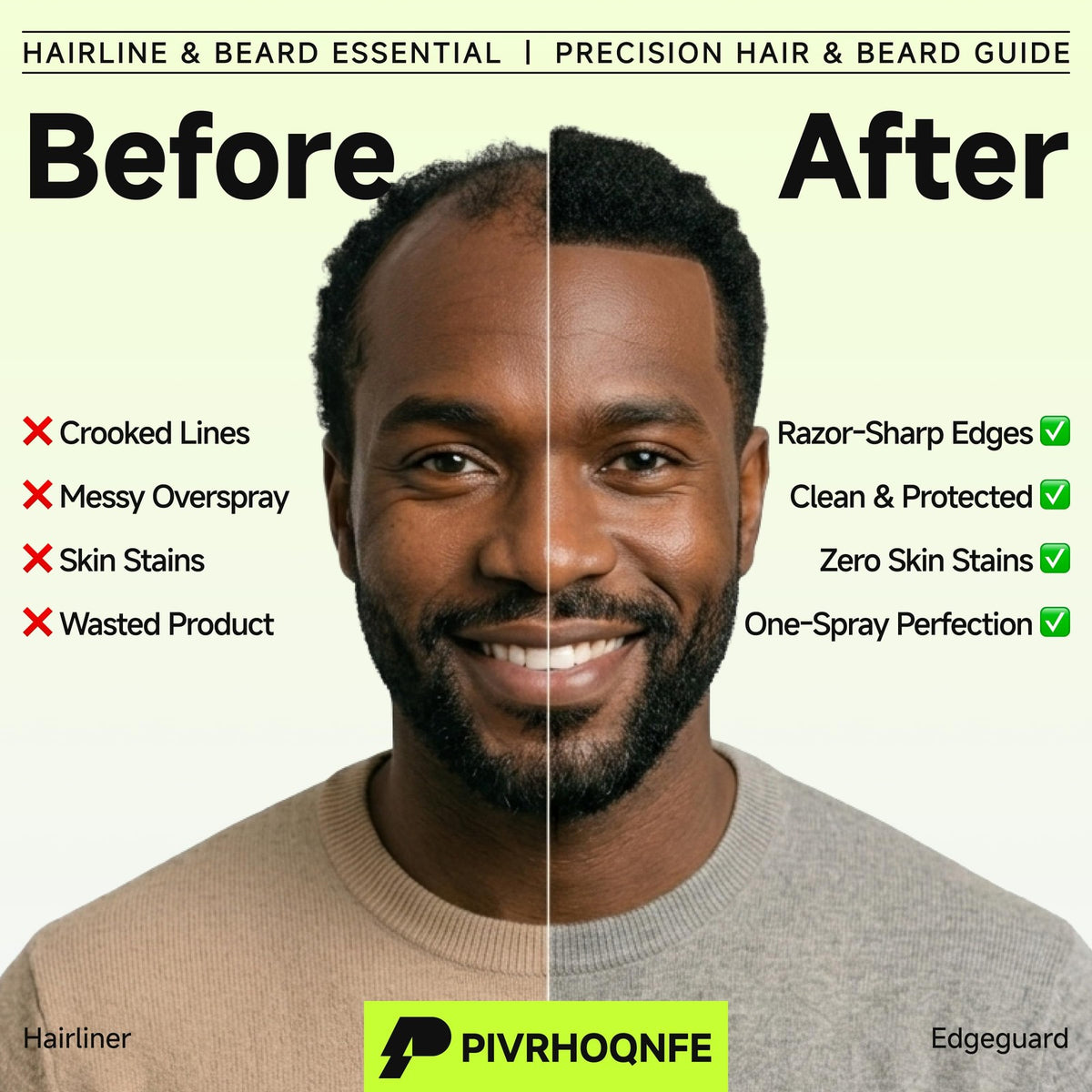 Enhancement Card for Barbers – Hairline & Beard Lineup Tool with Black