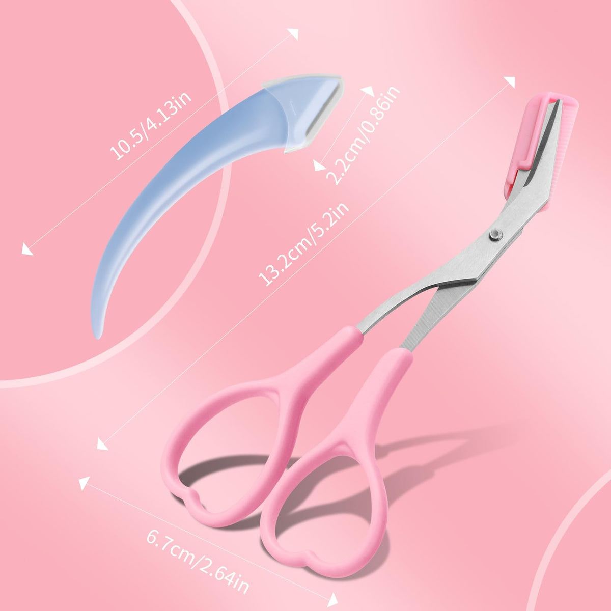Eyebrow Trimmer with Razor and Comb Set - Non-Slip Stainless Steel