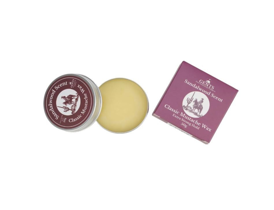 Men's Mustache Wax Kit with Strong Hold & Sandalwood Scent – Includes Travel Comb & Pocket Brush