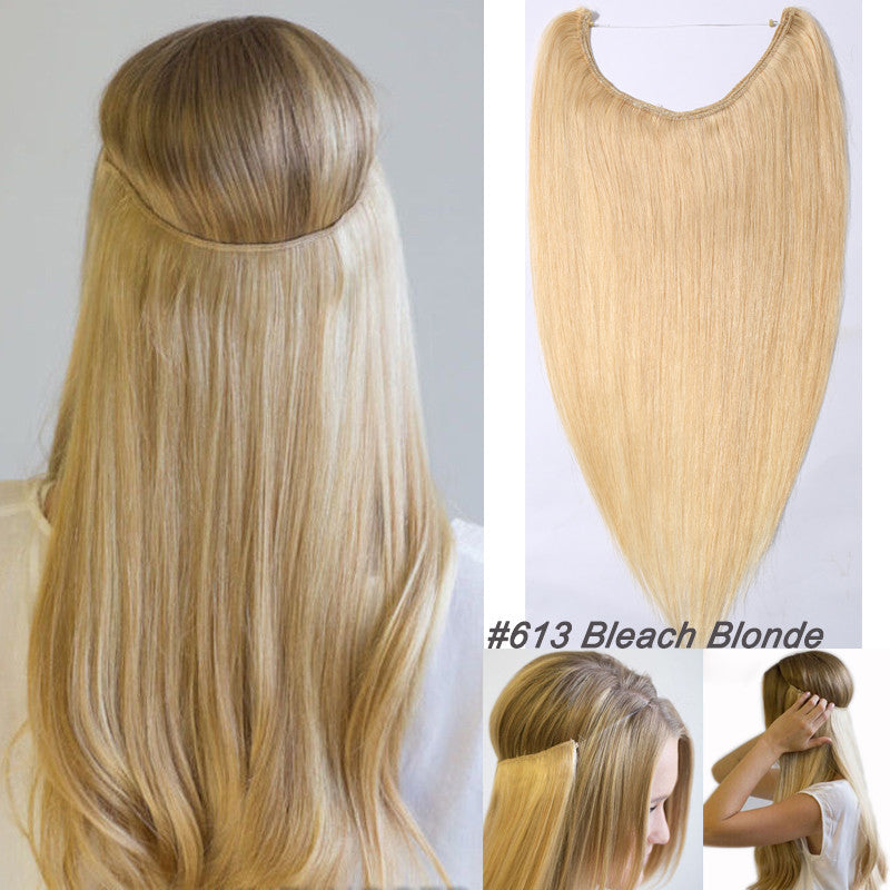 Remy Human Hair Extensions Headband Weft - Invisible Wire In Hairpiece