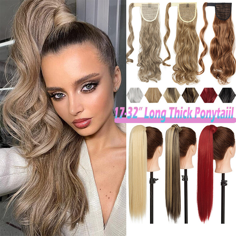 Thick Real Wrap Ponytail Hair Extensions - Mega Long & Natural Looking