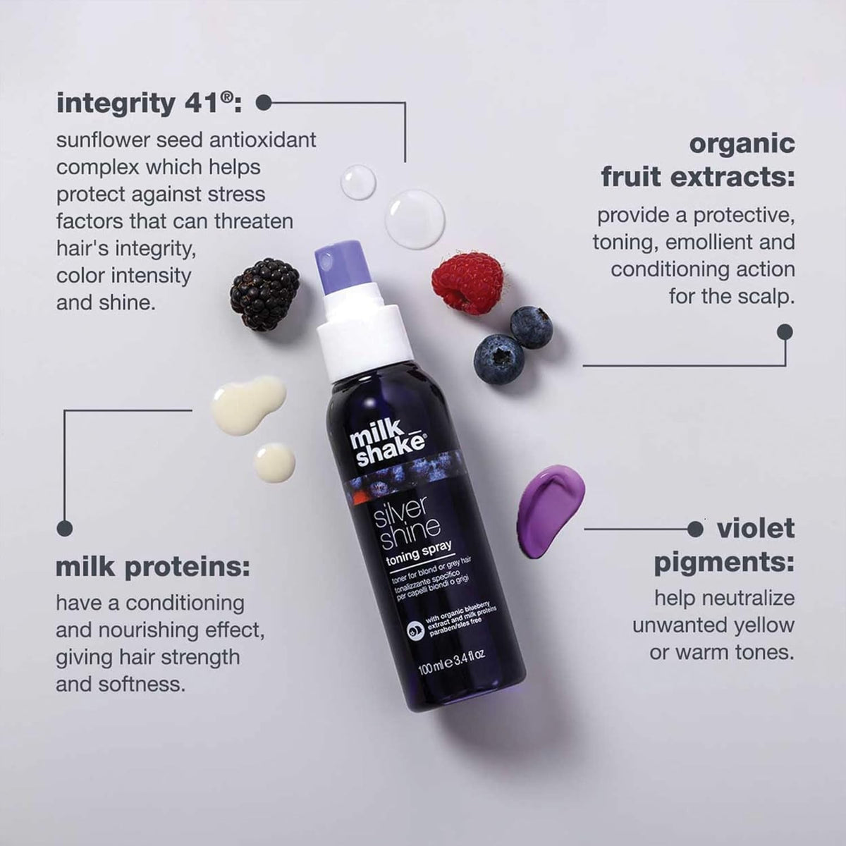 Milk_Shake Silver Shine Toning Spray - Platinum Hair Violet Pigment 3.4 oz