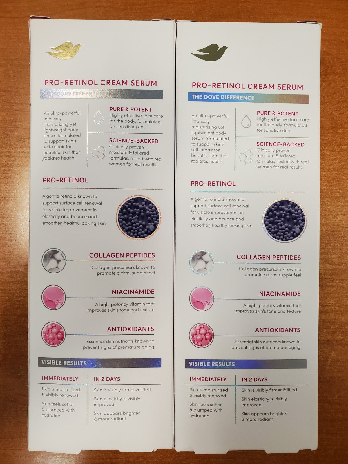 Dove Pro-Retinol Cream Serum & Firming Body Lotion Set 8oz Each