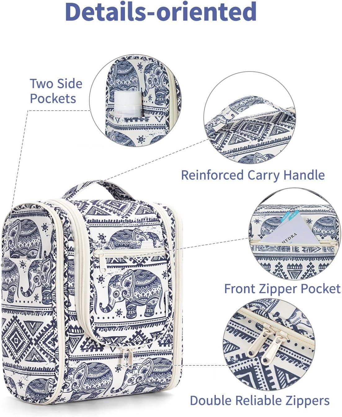 Water-Resistant Hanging Travel Toiletry Bag Organizer for Women