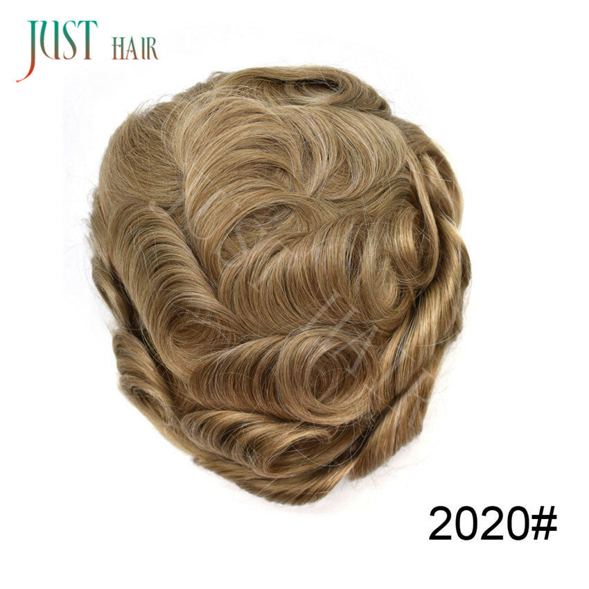 Men's Bleached Lace Front Hair Replacement Toupee - Natural Hairline, Virgin Human Hair