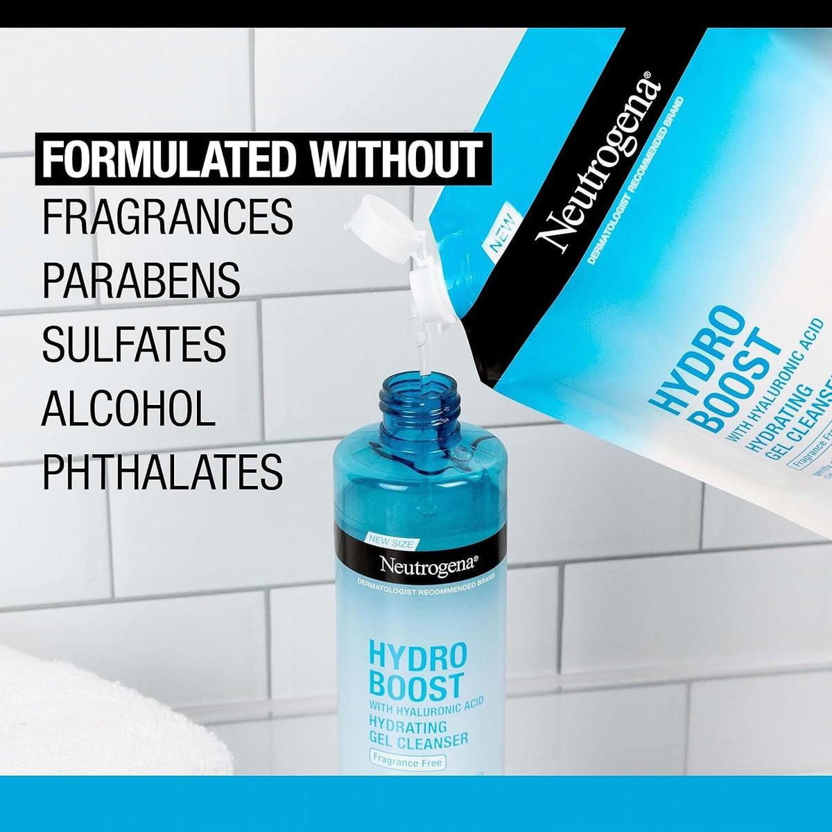 Hydrating Gel Facial Cleanser with Hyaluronic Acid - Fragrance-Free, Gentle for Sensitive Skin