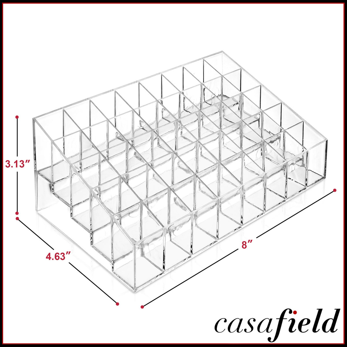 Acrylic Lipstick Organizer Stand - 40 Slots Cosmetic Display Case