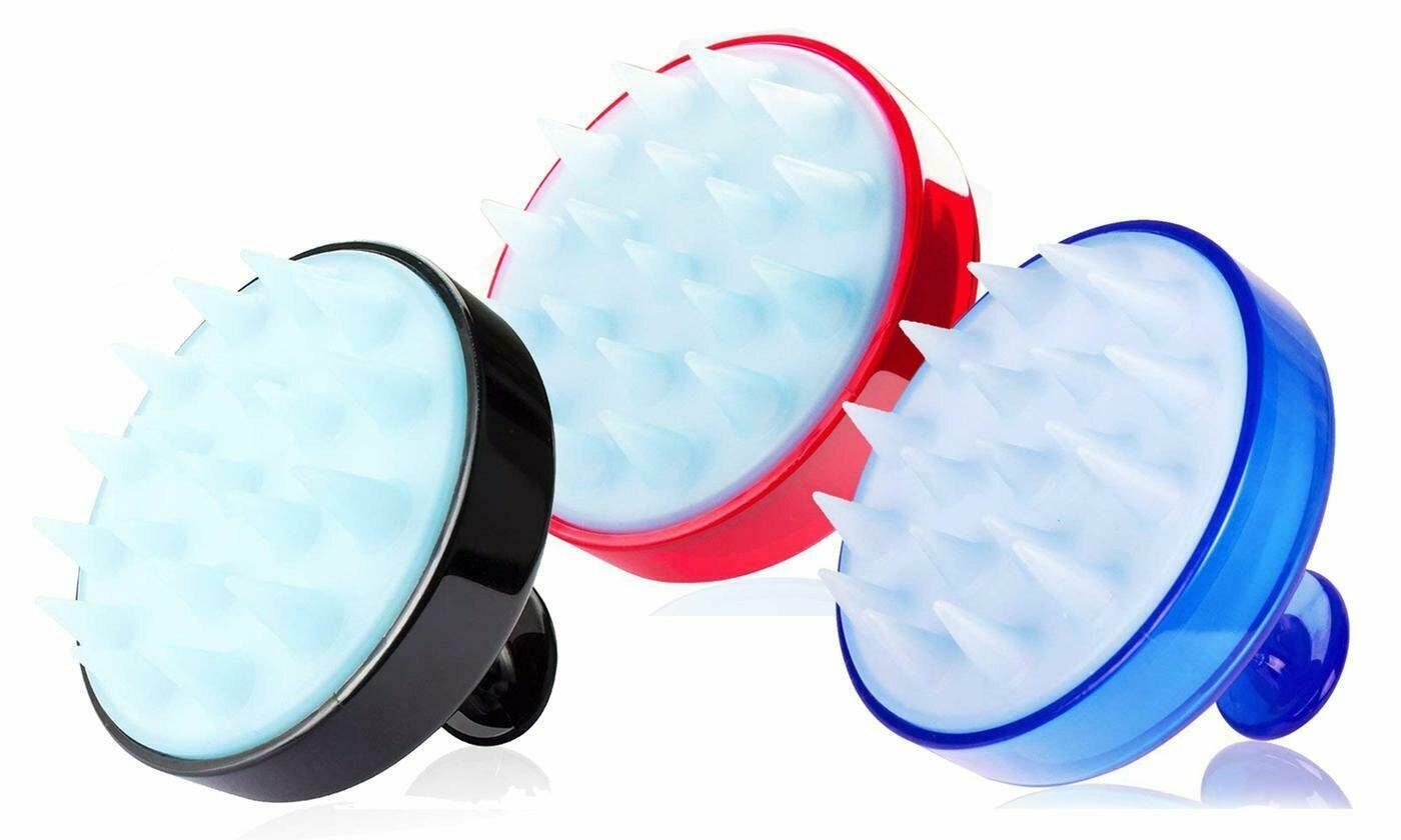 Hair Scalp Shampoo and Scalp Care Massager Brush - Soft Silicone, Multi-Color