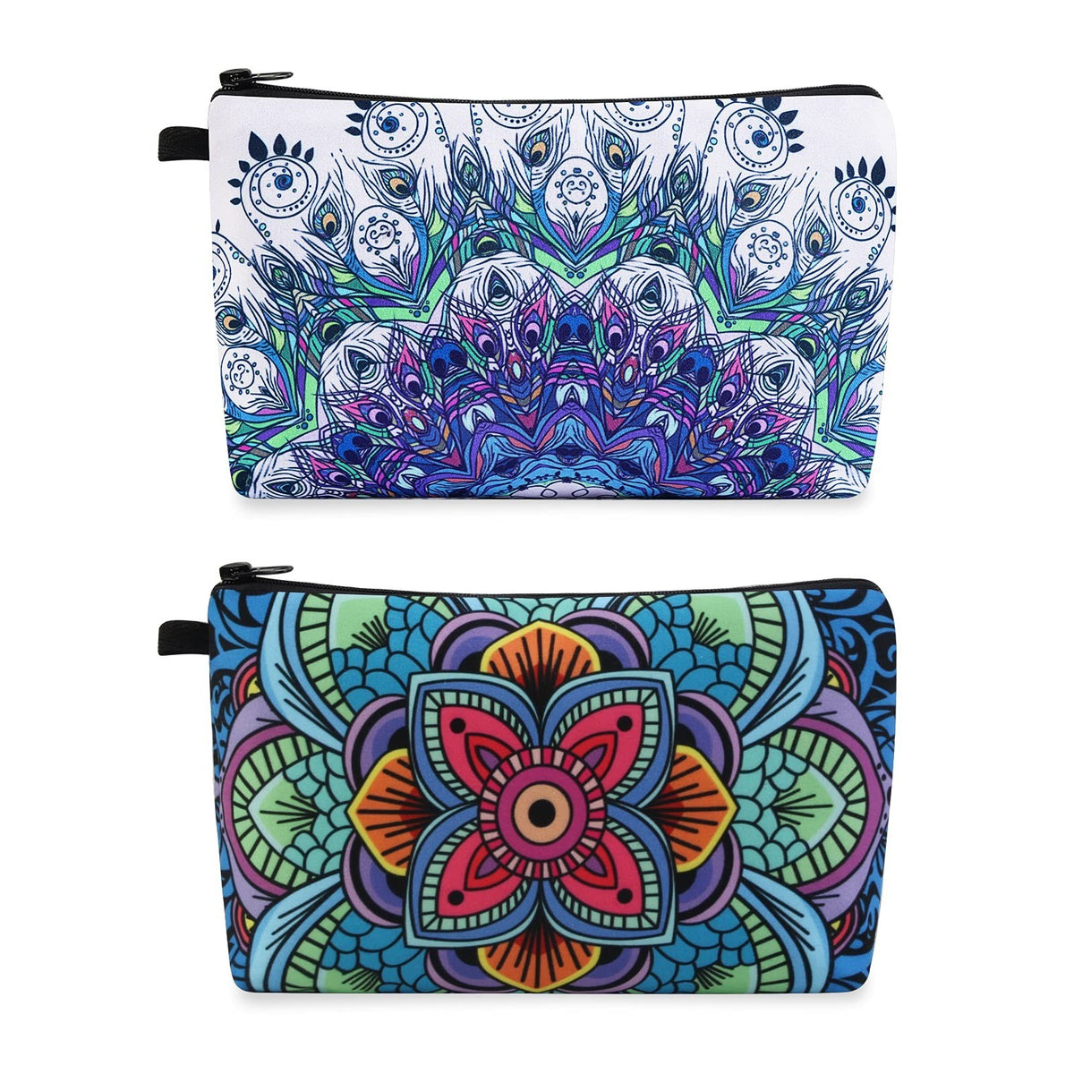 Small Waterproof Makeup Bag for Women - 2 Pack Blue Cosmetic Organizer