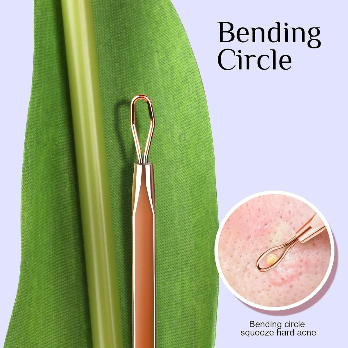 Professional-Grade Comedone Extractor Tool with Rose Gold Finish - Skin Care Pimple Remover