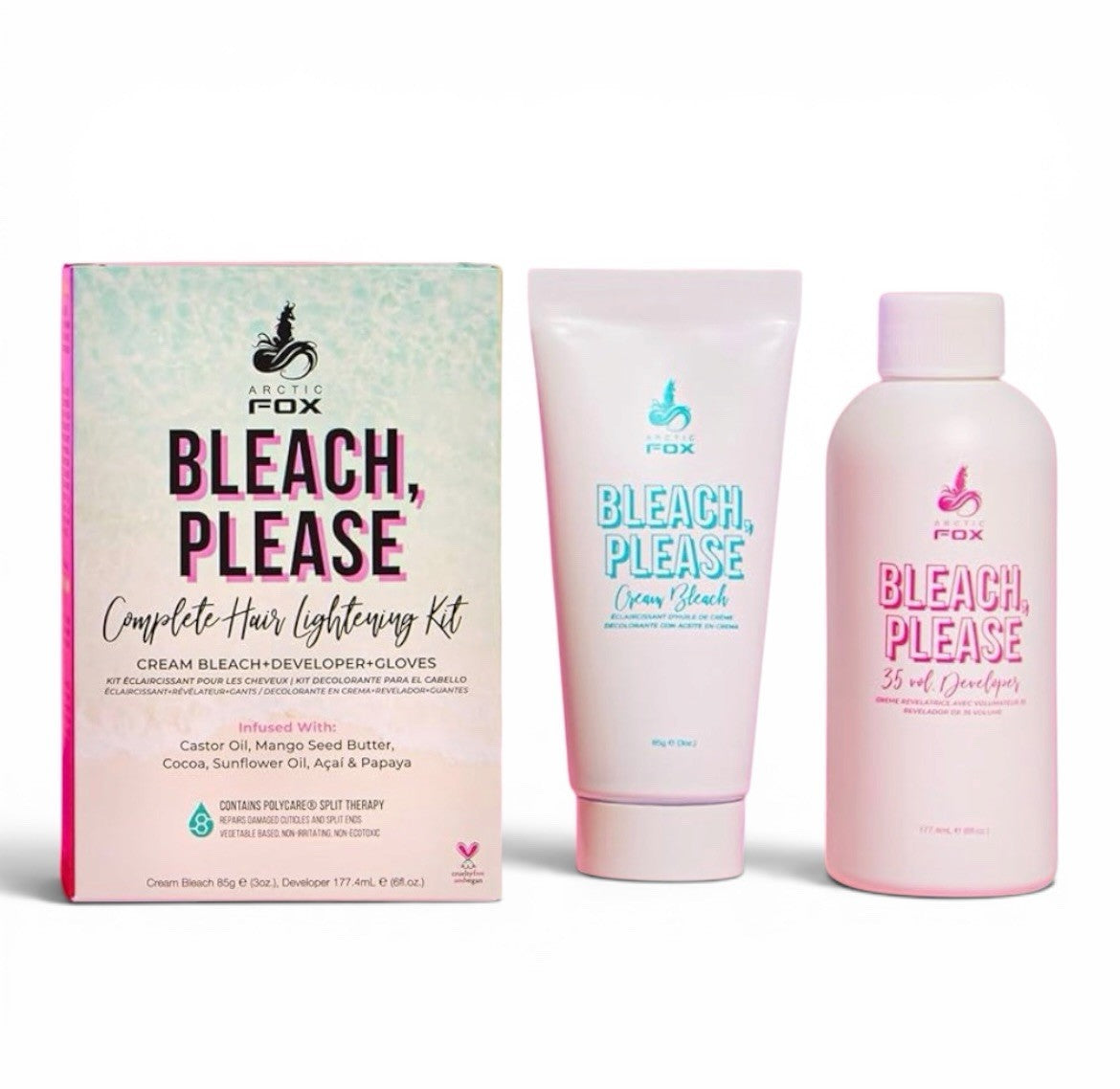 Hair Bleach & Developer Kit - 3 Pack Lightening