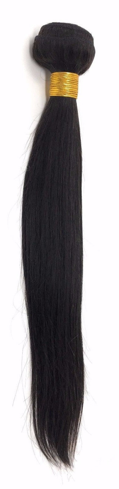 Silk Straight Human Hair Extensions - 100g Sew-In Bundle, Black, Multiple Lengths