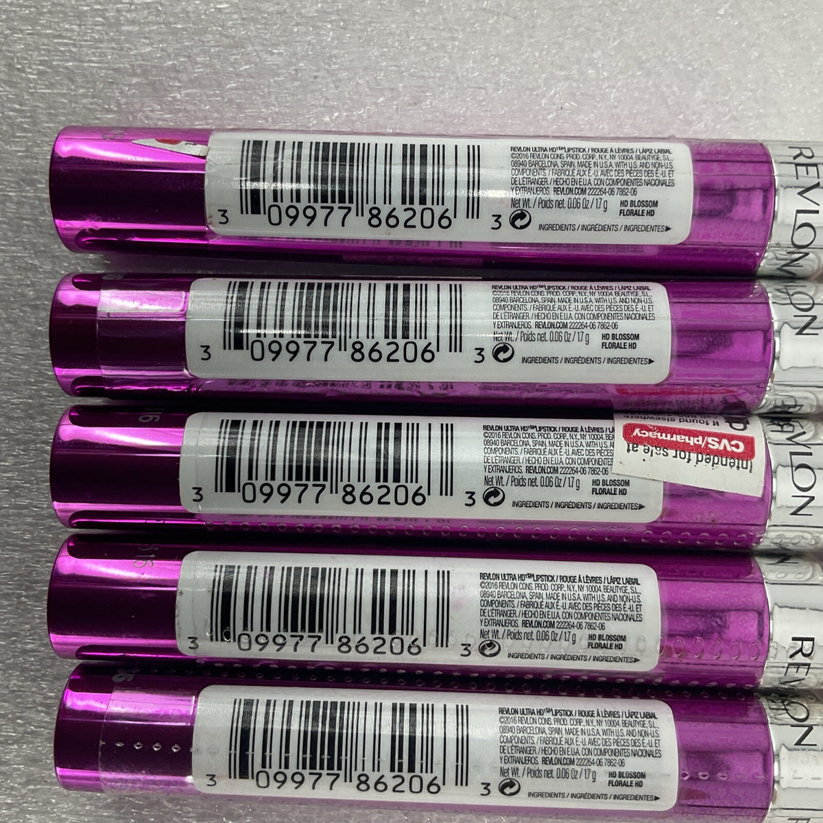Revlon Ultra HD Lipstick Gel Lip Color 765 HD Blossom Set - Full Size x5