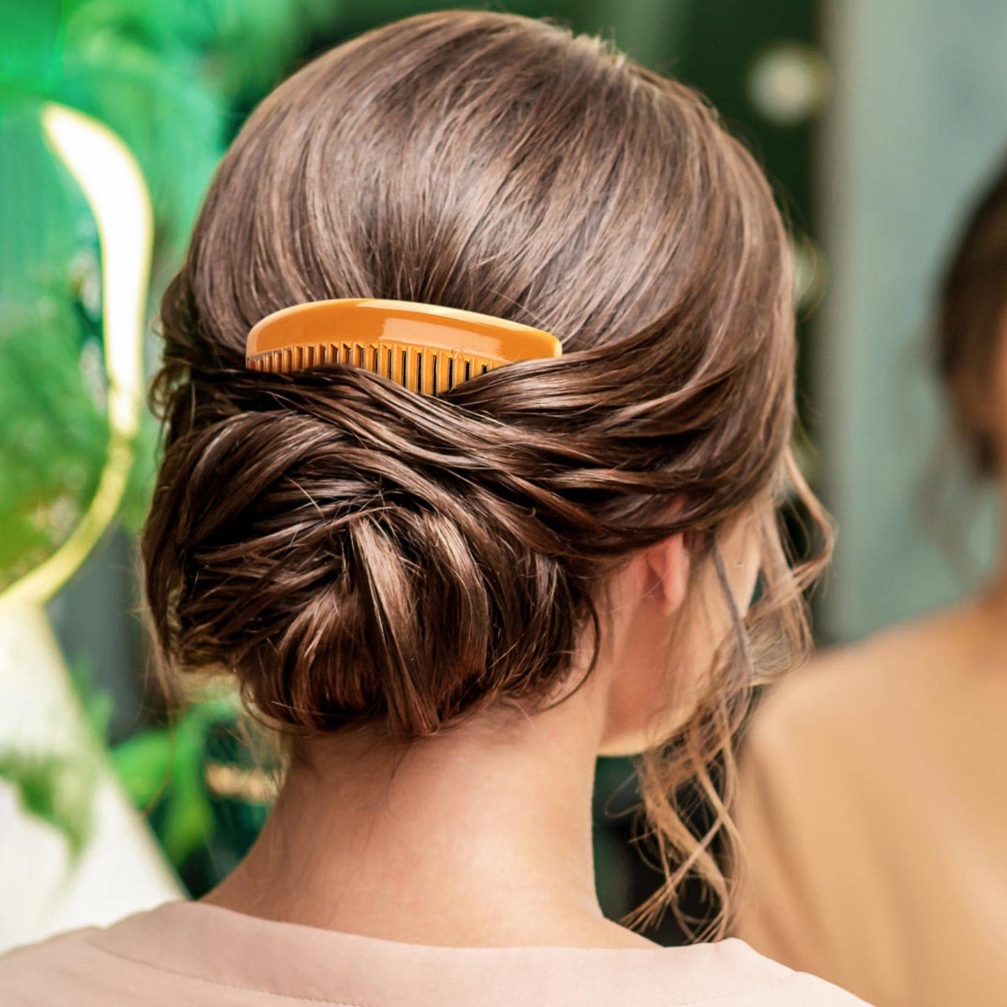 24 Pcs Plastic Hair Side Combs French Style Hair Accessories Amber Black Clear