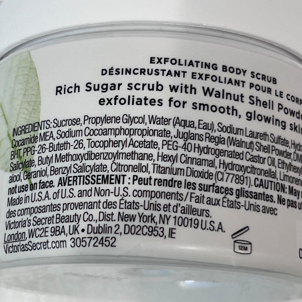 Victoria's Secret Cucumber & Green Tea Refresh Sugar Exfoliating Body