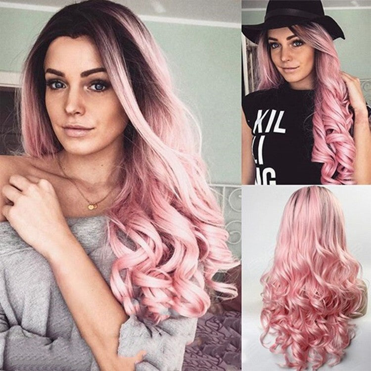 Long Wavy Synthetic Wig 26 Inches Heat-Resistant Hairpiece for Women - Multi Color