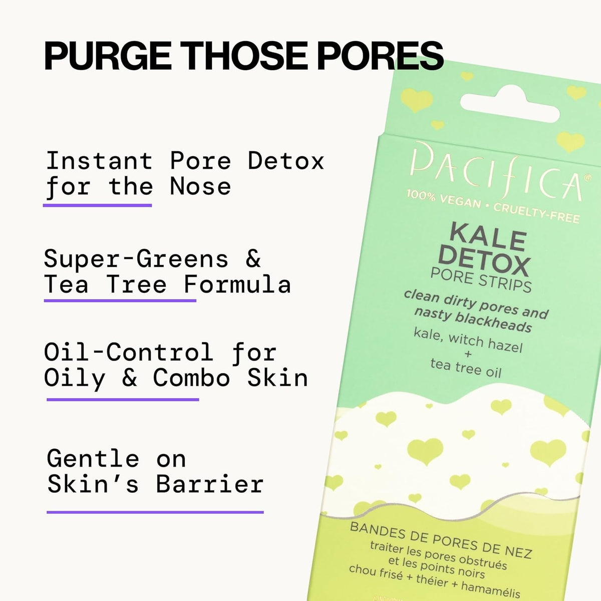 Pacifica Kale Detox Nose Strips, 6 Count Pore Cleansing