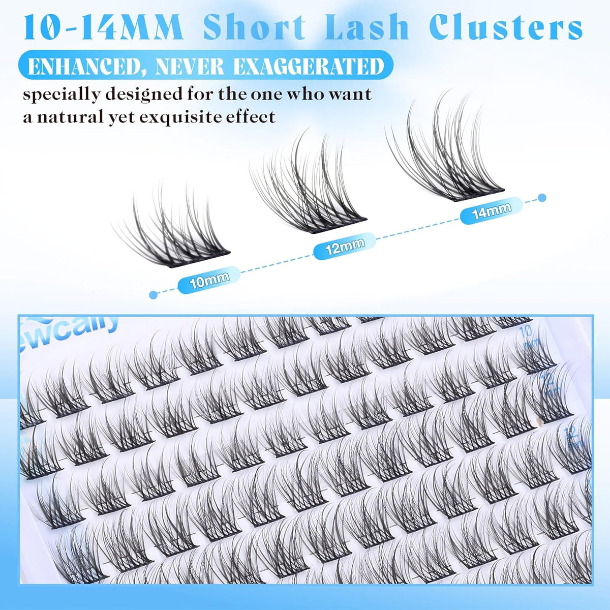 Natural C-Curl Lash Clusters 10-14mm Wispy Individual Eyelash Extensions