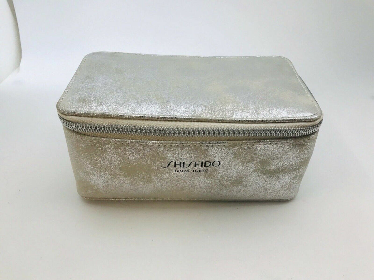 Silver Cosmetic Bag for Makeup and Toiletries - Empty & Shiny