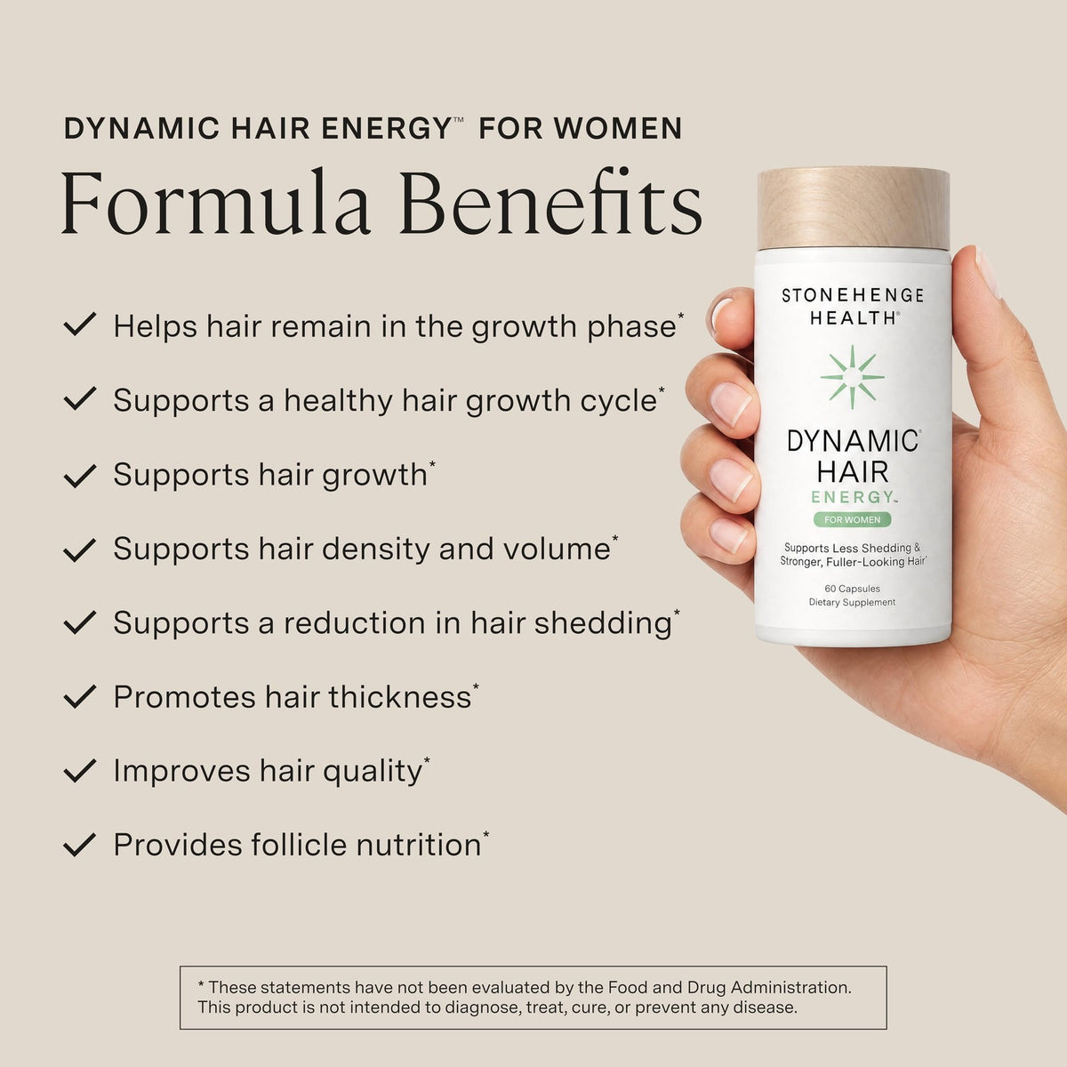 Stonehenge Health Dynamic Hair Energy for Women – Growth Supplement