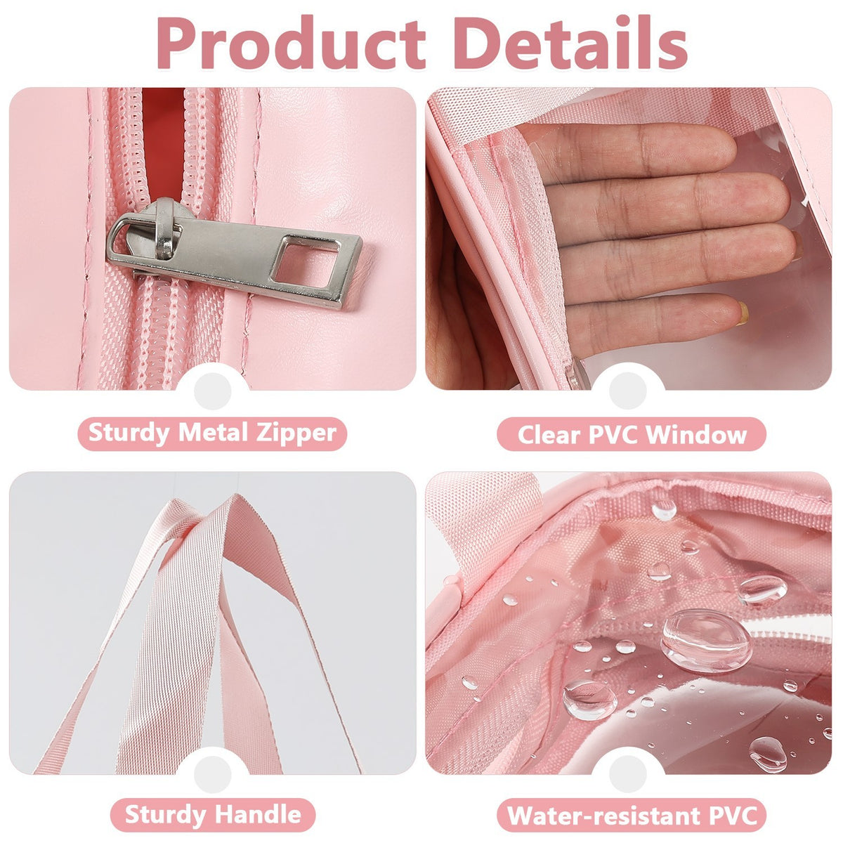 TSA Approved Clear Toiletry & Makeup Bags Set Travel Organizer
