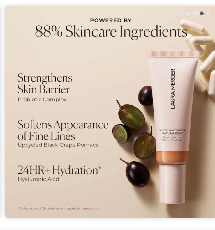 Laura Mercier Tinted Moisturizer Natural Dewy SPF30 3N Sand 0.5oz - Free Gift
