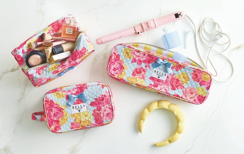 Waterproof Quilted Hair Tool Travel Bag - Organizer for Curling Iron & Straightener