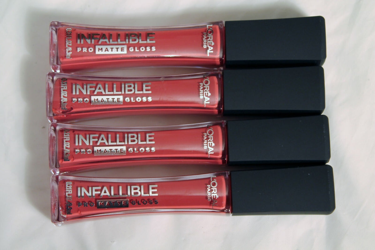 L'Oréal Infallible Pro Matte Lip Gloss Nude Allude 4-Pack 0.21 oz