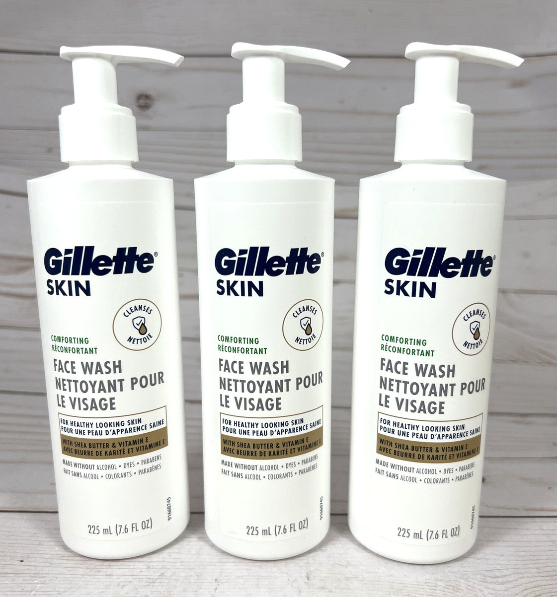 Gillette Skin Face Wash Shea Butter Vitamin E Alcohol Free 7.6oz (3