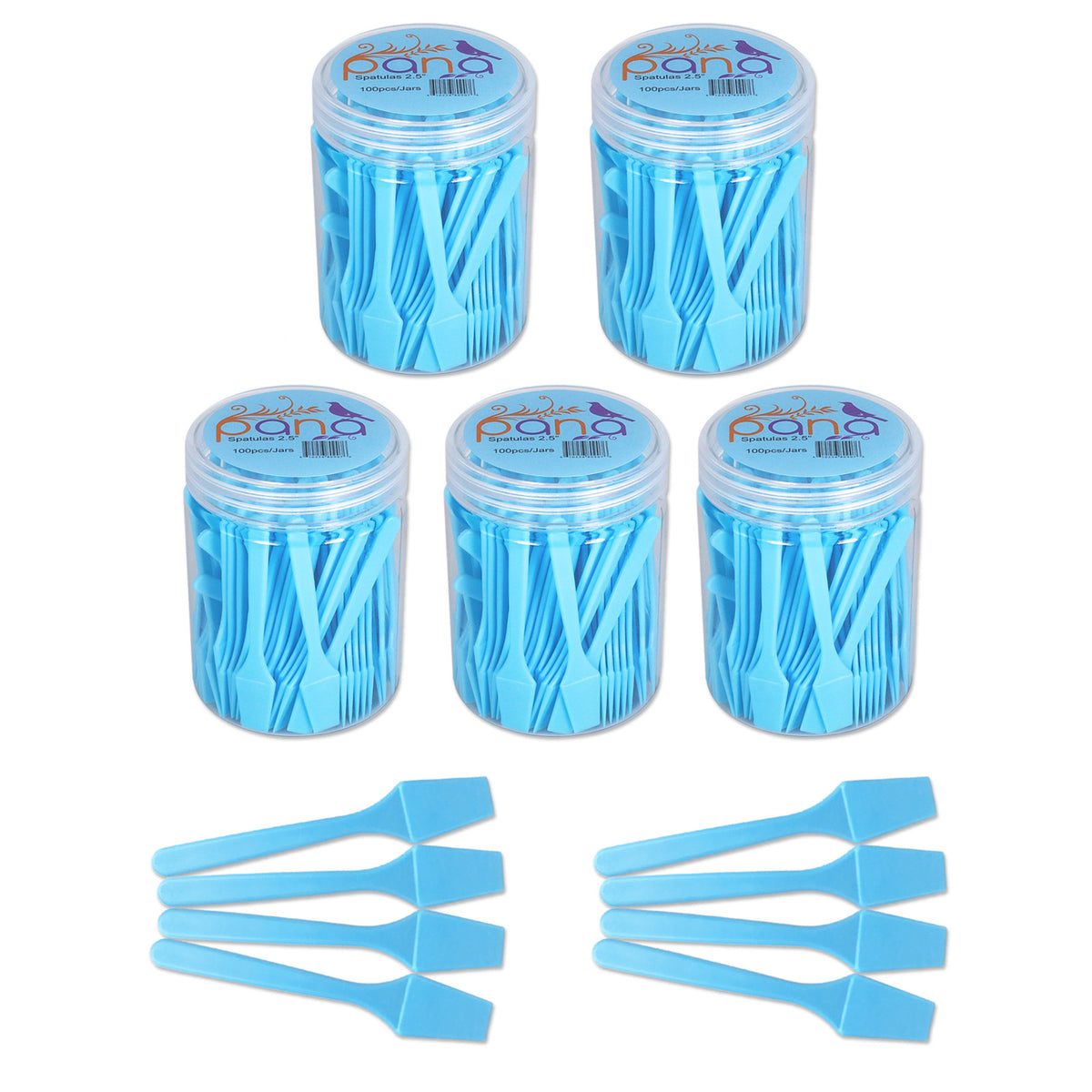Small Plastic Makeup Spatula Set - 2.5 Inch Cosmetic Scoop, 100 Pieces