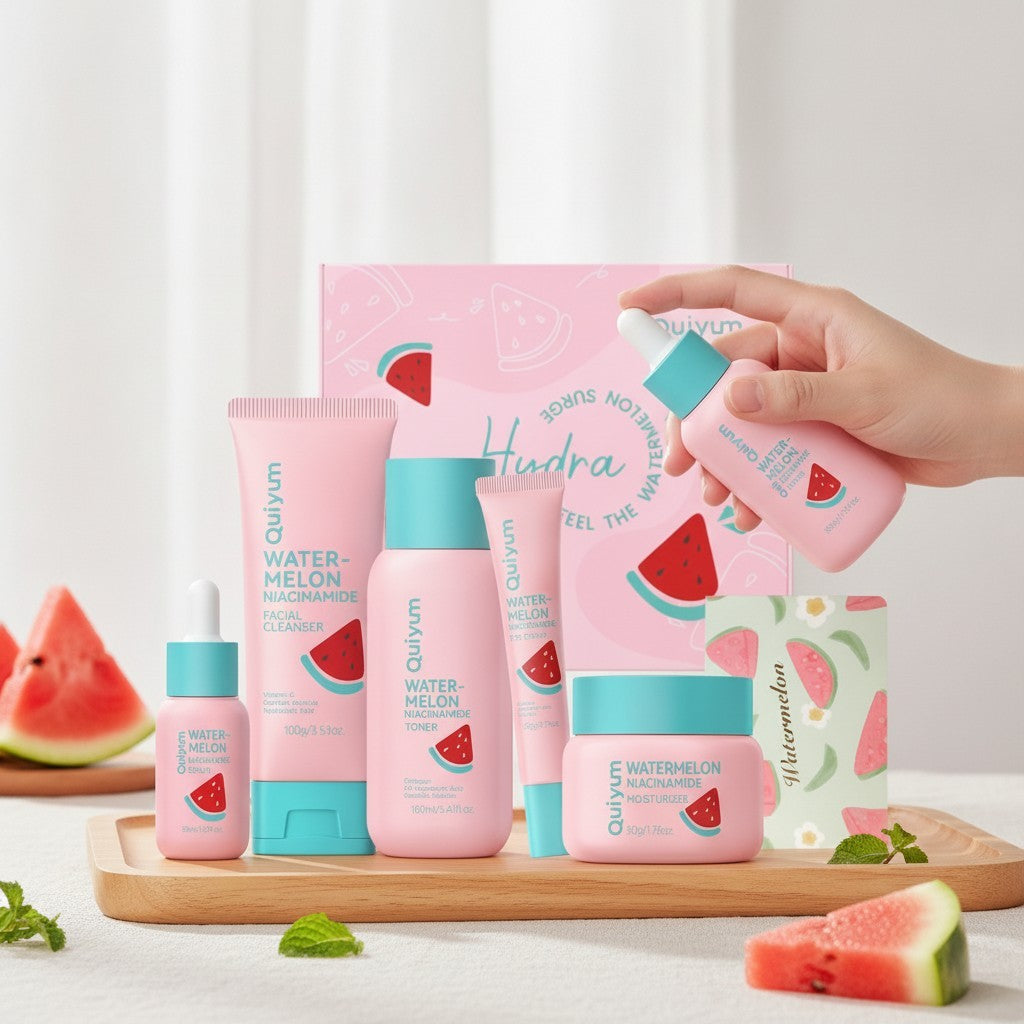 Watermelon & Niacinamide Skincare Set for Radiant, Glowing Skin - 5-Piece Kit