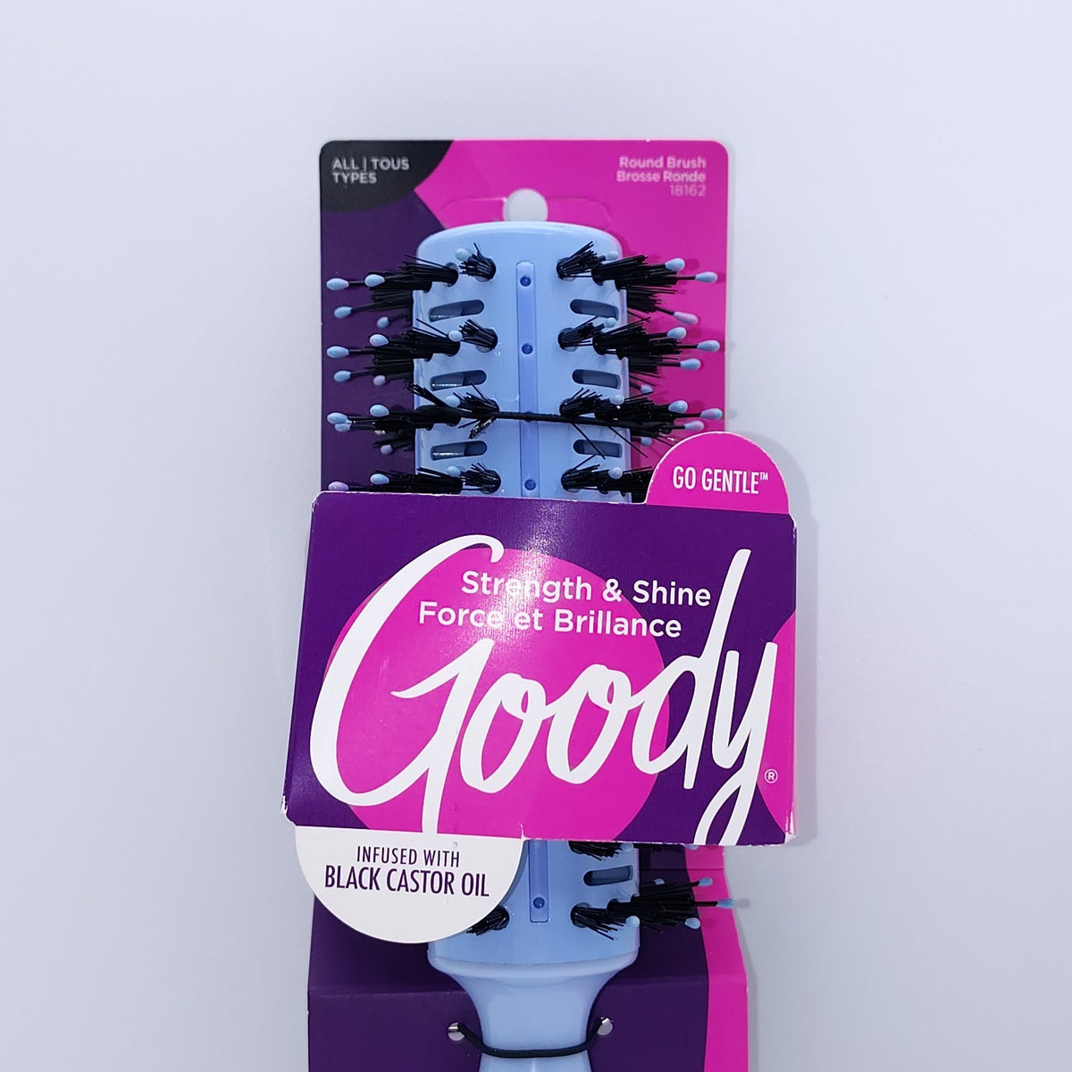 Goody Round Cushion Brush Infused with Black Castor Oil for Hair Care